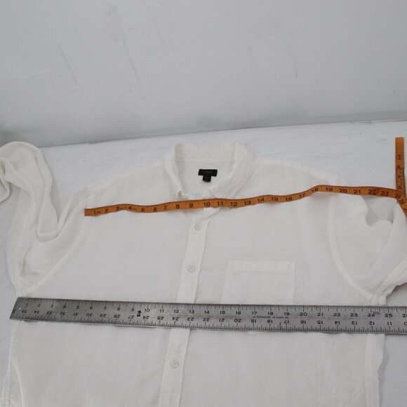 J Crew Shirt Mens XLT Baird McNutt Irish Linen Button Down Long Sleeve White - Picture 11 of 12